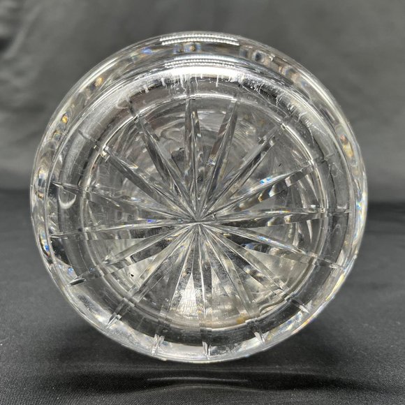 Beautiful Cut Crystal Sawtooth Vase, With Flowers, 10”h - Picture 6 of 6